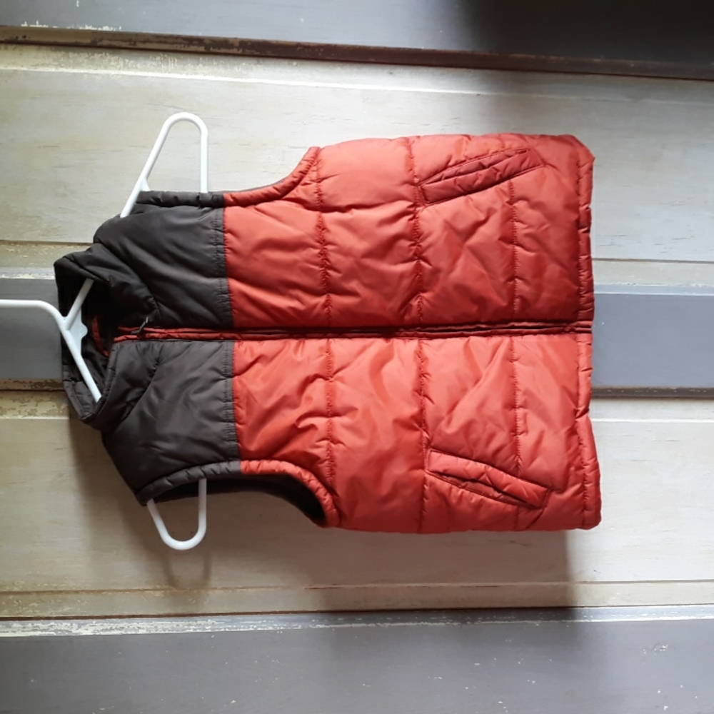 Gymboree Puffer Vest Orange and Brown Cozy Lining